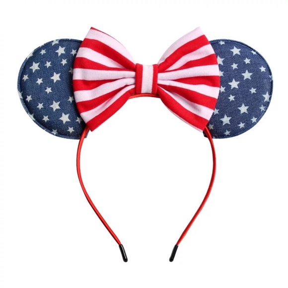 Accessories - Minnie Mouse Red, White & Blue Headband with Bow
